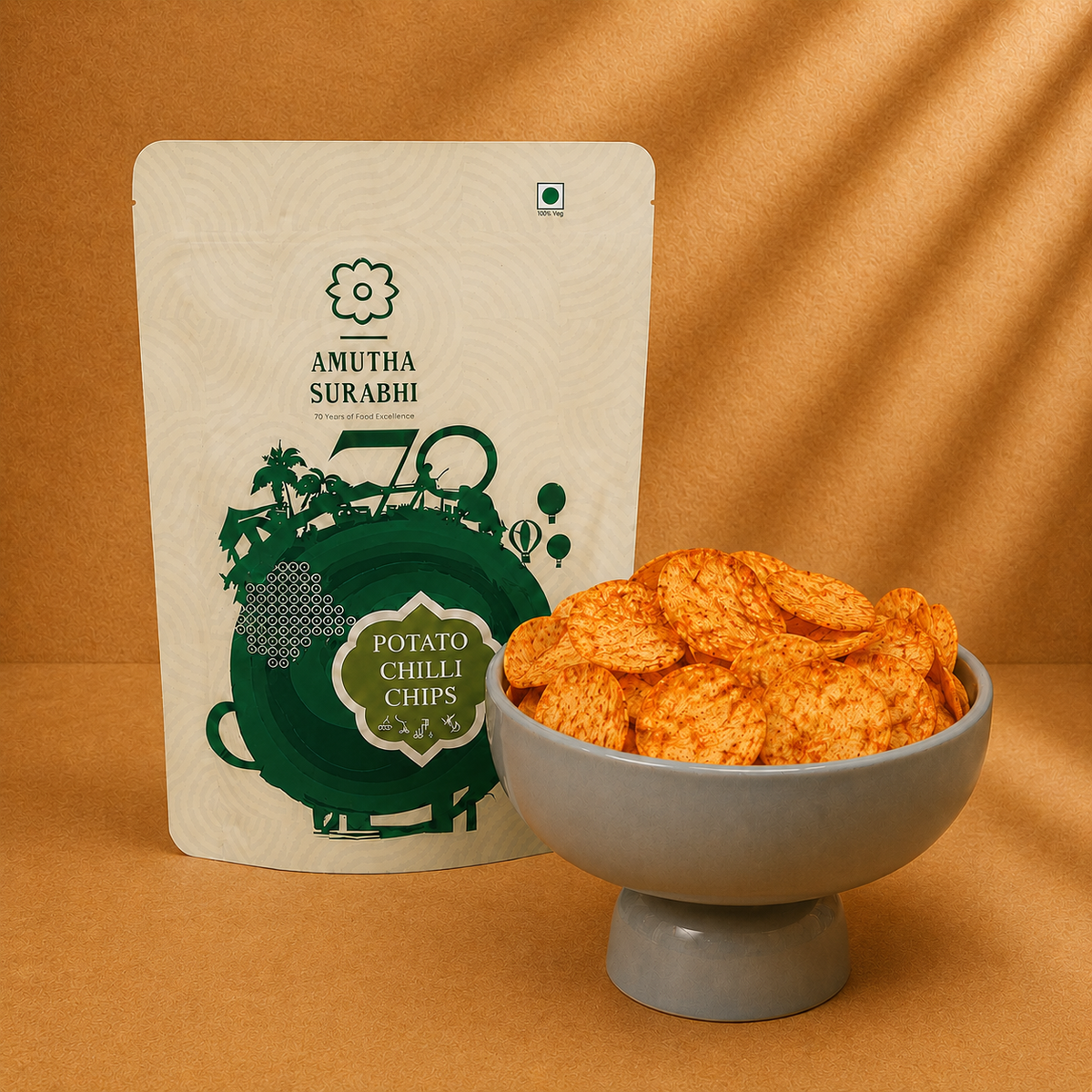 Potato chilli chips